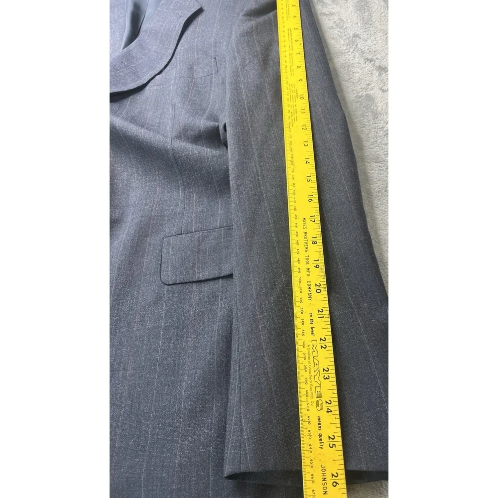 Kuppenheimer Mens Classic‎ Gray Pinstripe Wool Suit Blazer Jacket 44